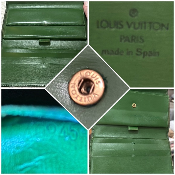 🪧 Authentic Louise Vuitton Vintage Louise Epi Leather Wallet in Green. EUC 🪧 - Picture 9 of 16